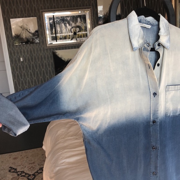 MANGO Chambray Ombré button up - Picture 4 of 7